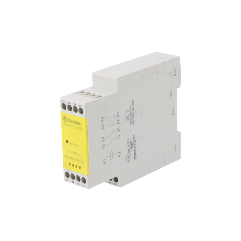 Releu de Siguranță 110VDC 4 Ieșiri pentru Șină DIN | Electronic-mag.ro | Componente Electronice