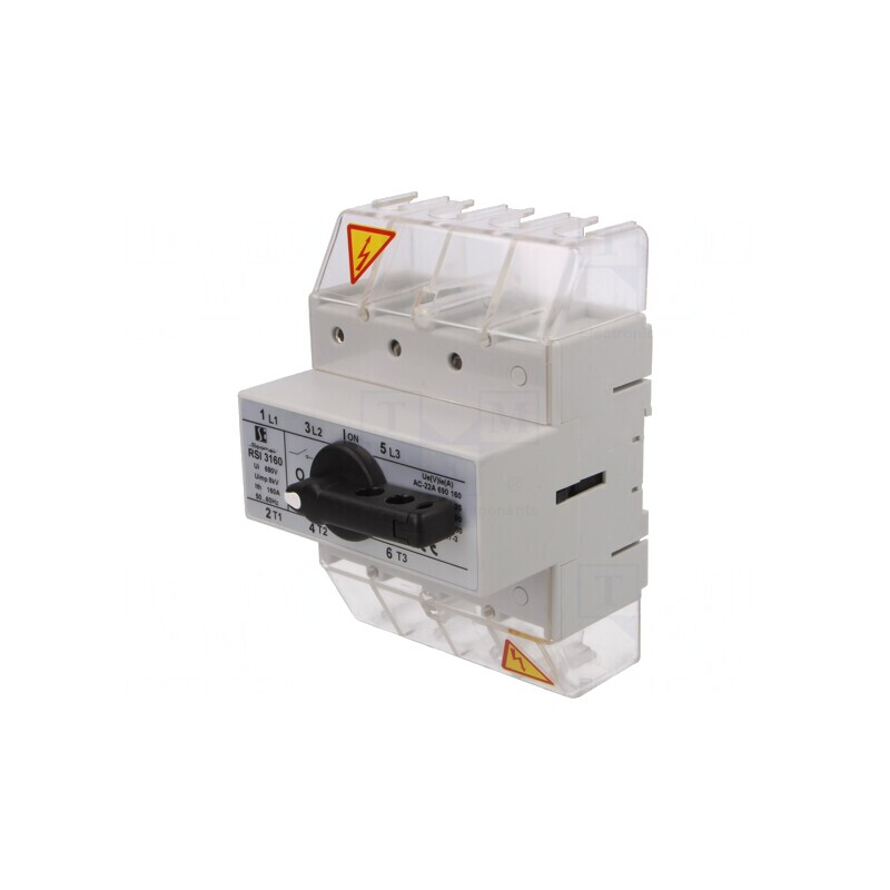 Separator-Întrerupător 3 Poli 160A 400VAC pentru Șină DIN | Electronic-mag.ro | Componente Electronice