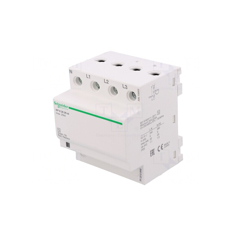 Limitator de Supratensiuni Tip 2 3P N pentru Șină DIN | Electronic-mag.ro | Componente Electronice