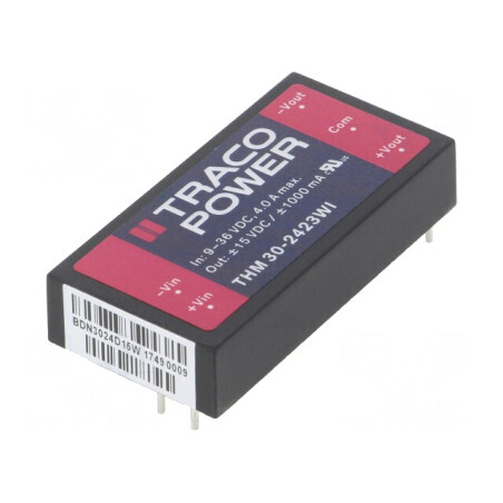 Convertor DC/DC 30W 9-36V la 15V/-15V | Electronic-mag.ro | Componente Electronice