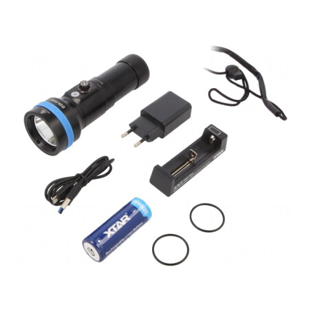 Lanternă Subacvatică LED 2500lm D26 Short Set 26650 | Electronic-mag.ro | Componente Electronice