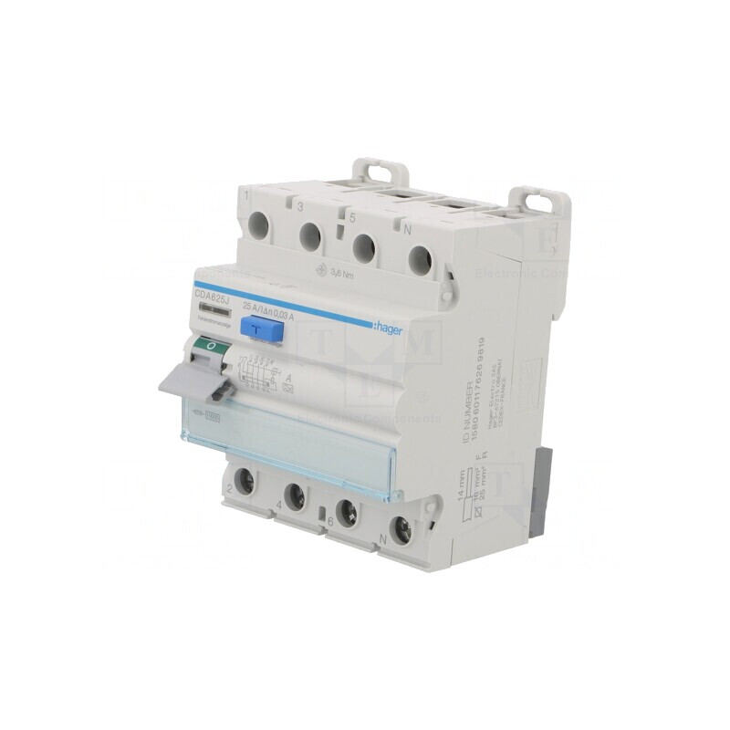Întrerupător Diferențial 25A 30mA 3 Poli IP20 | Electronic-mag.ro | Componente Electronice