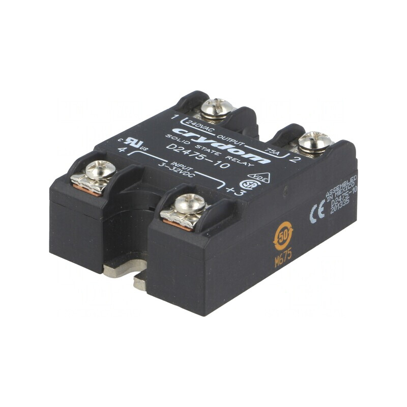 Releu Semiconductor 75A 1-Fazat 24-280VAC | Electronic-mag.ro | Componente Electronice