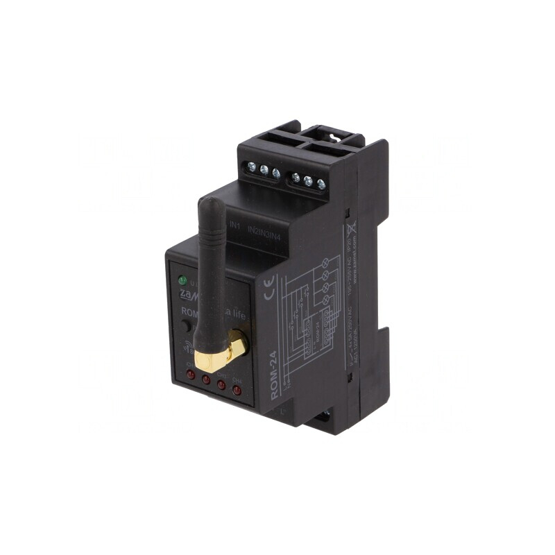 Receptor Exta Life pentru Şină DIN 230VAC Releu NO x4 IP20 ROM-24 | Electronic-mag.ro | Componente Electronice