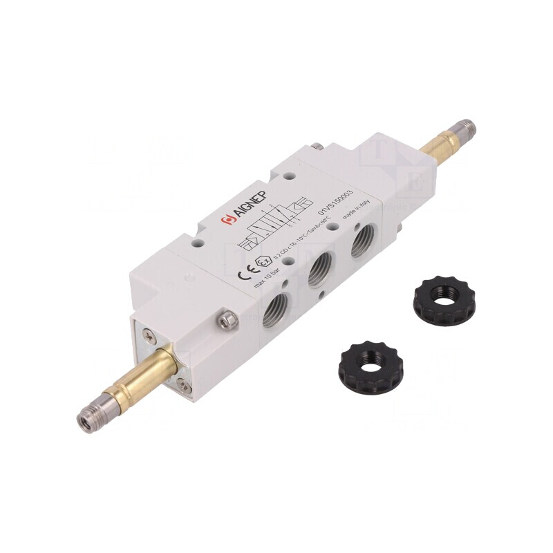 Ventil electromagnetic 1-10 bar 5/2 bistabil G 1/4 9mm | Electronic-mag.ro | Componente Electronice