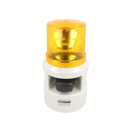 Sirenă Luminoasă și Acustică 24VDC cu Lumină Rotativă | Electronic-mag.ro | Componente Electronice