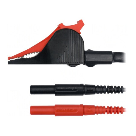 Cablu Kelvin 2,5m negru-roșu 60VDC 30VAC 10A | Electronic-mag.ro | Componente Electronice
