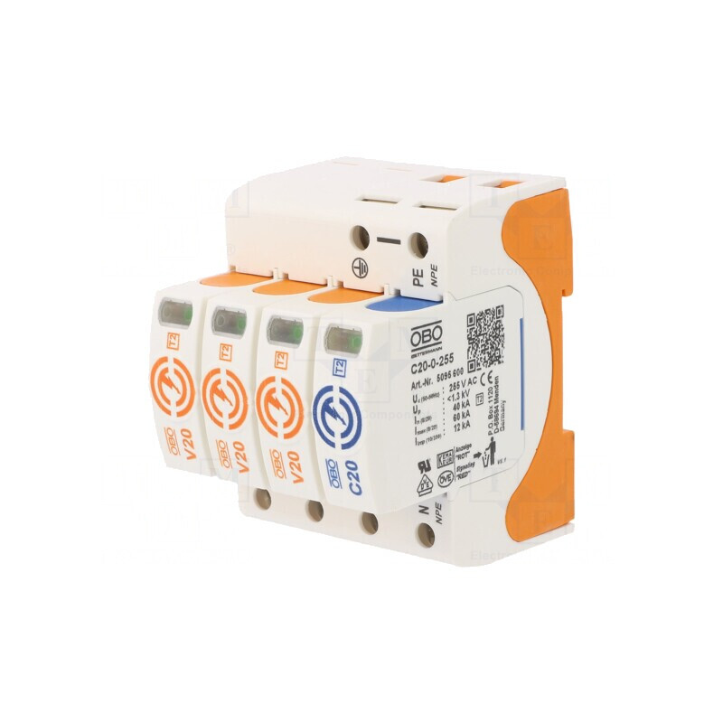 Limitator de Supratensiuni Tip 2 20kA 280VAC 3 Poli NPE | Electronic-mag.ro | Componente Electronice