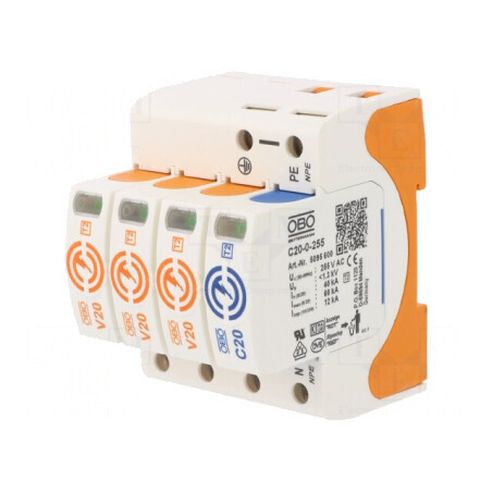 Limitator de Supratensiuni Tip 2 20kA 280VAC 3 Poli NPE | Electronic-mag.ro | Componente Electronice