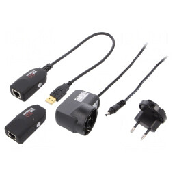 Extender USB 50m Negru USB 1.1/2.0