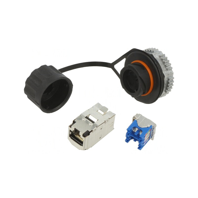 Soclu RJ45 Ecranat Cat 6a IP67 8p8c | Electronic-mag.ro | Componente Electronice