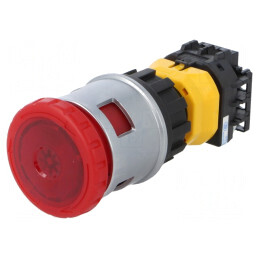 Comutator de Siguranță cu LED Roșu 30mm 2NC/NO