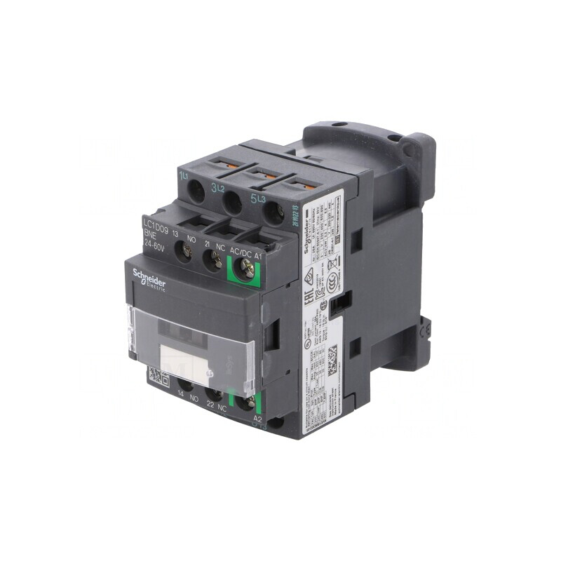 Contactor 3P 9A cu 3 Contacte Auxiliare NO NC 45mm LC1D09BNE | Electronic-mag.ro | Componente Electronice