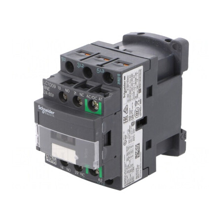 Contactor 3P 9A cu 3 Contacte Auxiliare NO NC 45mm LC1D09BNE | Electronic-mag.ro | Componente Electronice