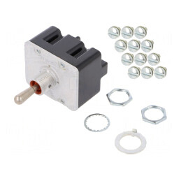 Comutator Basculant 4PDT (ON)-OFF-(ON) 6A/230VAC IP67 | Electronic-mag.ro | Componente Electronice