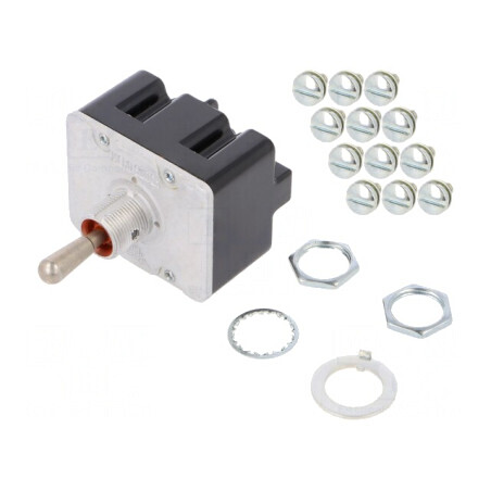 Comutator Basculant 4PDT (ON)-OFF-(ON) 6A/230VAC IP67 | Electronic-mag.ro | Componente Electronice