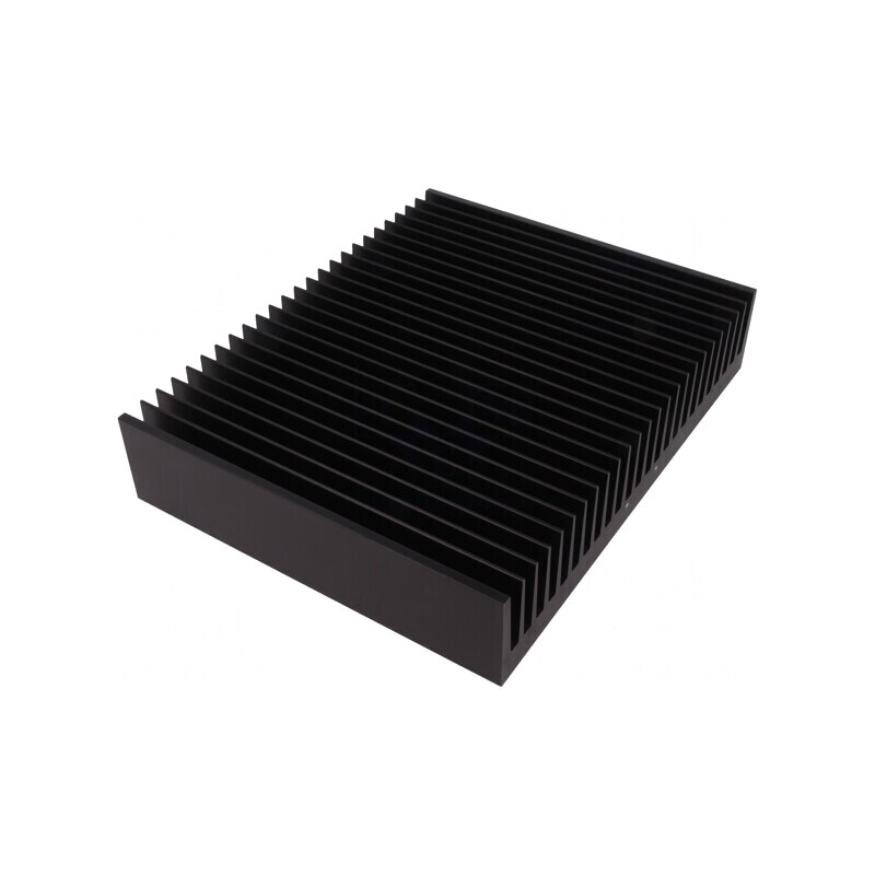 Radiator extrudat cu aripioare negru 200x250x50mm | Electronic-mag.ro | Componente Electronice