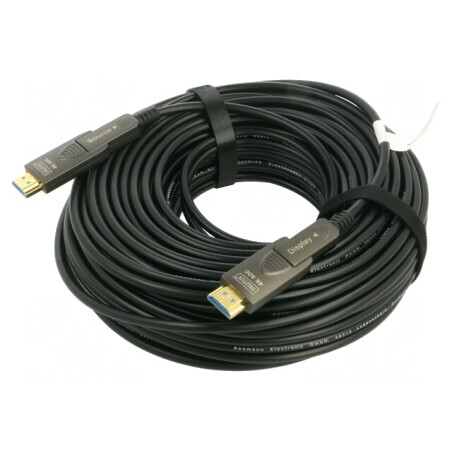 Cablu HDMI 2.0 Optic 30m Negru | Electronic-mag.ro | Componente Electronice