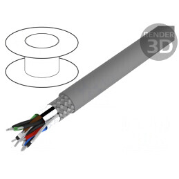 Cablu Alpha Essential 5x2x28AWG PVC Gri 300V