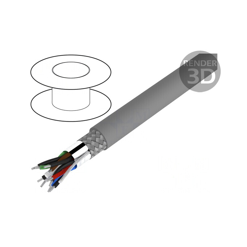 Cablu Alpha Essential 5x2x28AWG PVC Gri 300V | Electronic-mag.ro | Componente Electronice