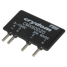 Releu: semiconductor | Ucom: 3÷10VDC | 20A | 0÷60VDC | THT | SIP | CMX60D20