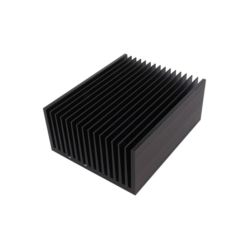 Radiator extrudat negru cu aripioare 200x160x82mm | Electronic-mag.ro | Componente Electronice