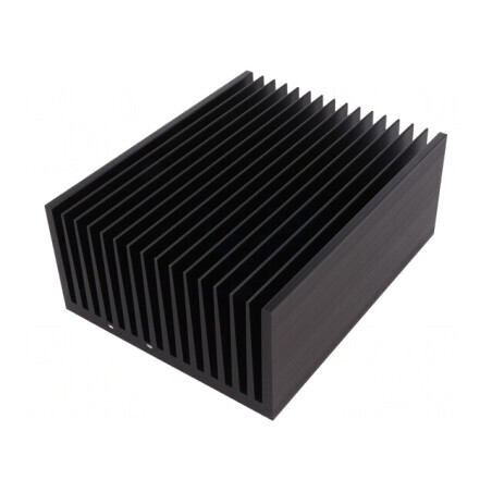 Radiator extrudat negru cu aripioare 200x160x82mm | Electronic-mag.ro | Componente Electronice