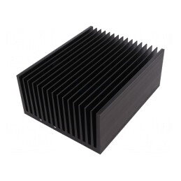 Radiator extrudat negru cu aripioare 200x160x82mm | Electronic-mag.ro | Componente Electronice