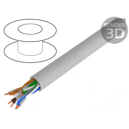Cablu UTP Cat6 Cu LSZH Gri 100m | Electronic-mag.ro | Componente Electronice
