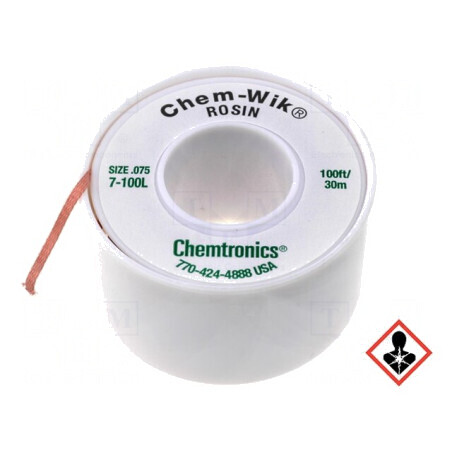 Bandă de dezlipit fără halogenuri cu colofoniu 1,9mm | Electronic-mag.ro | Componente Electronice