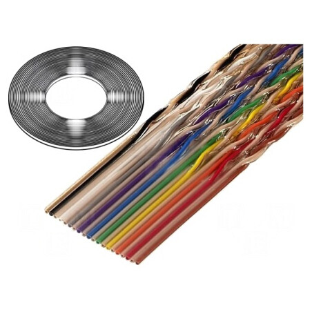 Cablu Bandă 1,27mm 14x28AWG Neecranat PVC 30m | Electronic-mag.ro | Componente Electronice