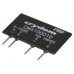 Releu: semiconductor | Ucom: 3÷10VDC | 10A | 0÷100VDC | THT | SIP | CMX100D10