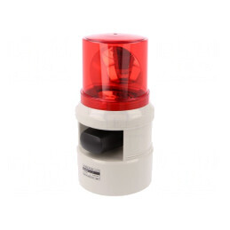 Semnalizator luminos și acustic 24VDC sirenă și lumină rotativă roșie | Electronic-mag.ro | Componente Electronice