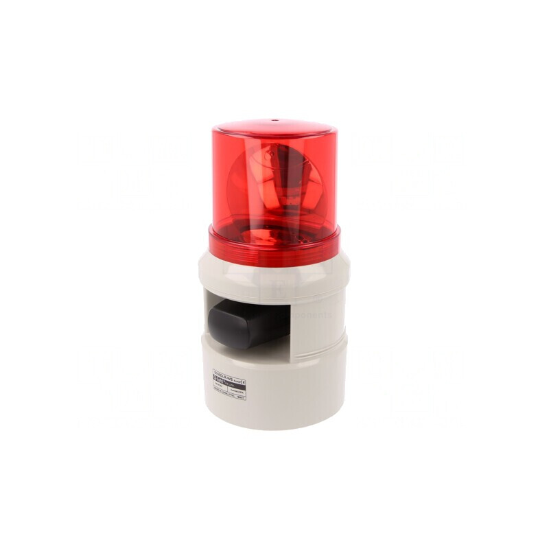 Semnalizator luminos și acustic 24VDC sirenă și lumină rotativă roșie | Electronic-mag.ro | Componente Electronice