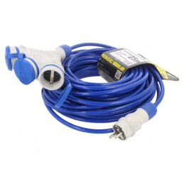 Prelungitor Electric 25m Albastru 3 Prize 16A | Electronic-mag.ro | Componente Electronice