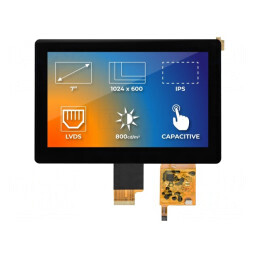 Afișaj LED TFT 7" 1024x600 RGB | Electronic-mag.ro | Componente Electronice