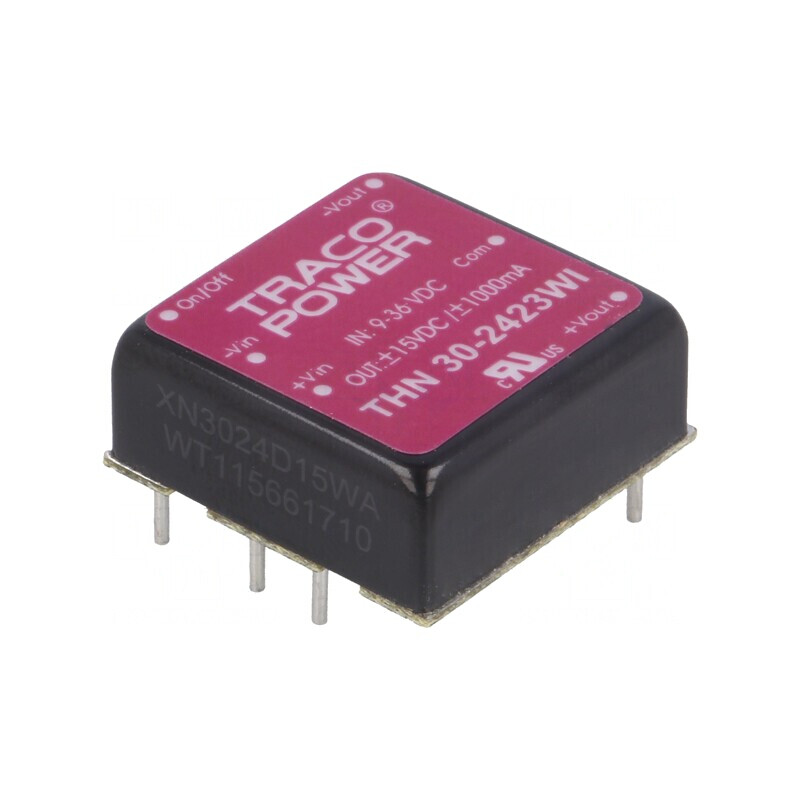 Convertor DC/DC 30W 9-36V la 15V/-15V THN 30-2423WI | Electronic-mag.ro | Componente Electronice Convertor DC/DC 30W 9-36V la 15V/-15V THN 30-2423WI | Electronic-mag.ro | Componente Electronice