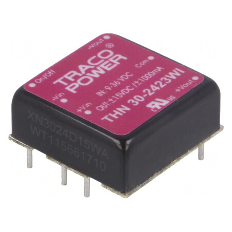 Convertor DC/DC 30W 9-36V la 15V/-15V THN 30-2423WI | Electronic-mag.ro | Componente Electronice