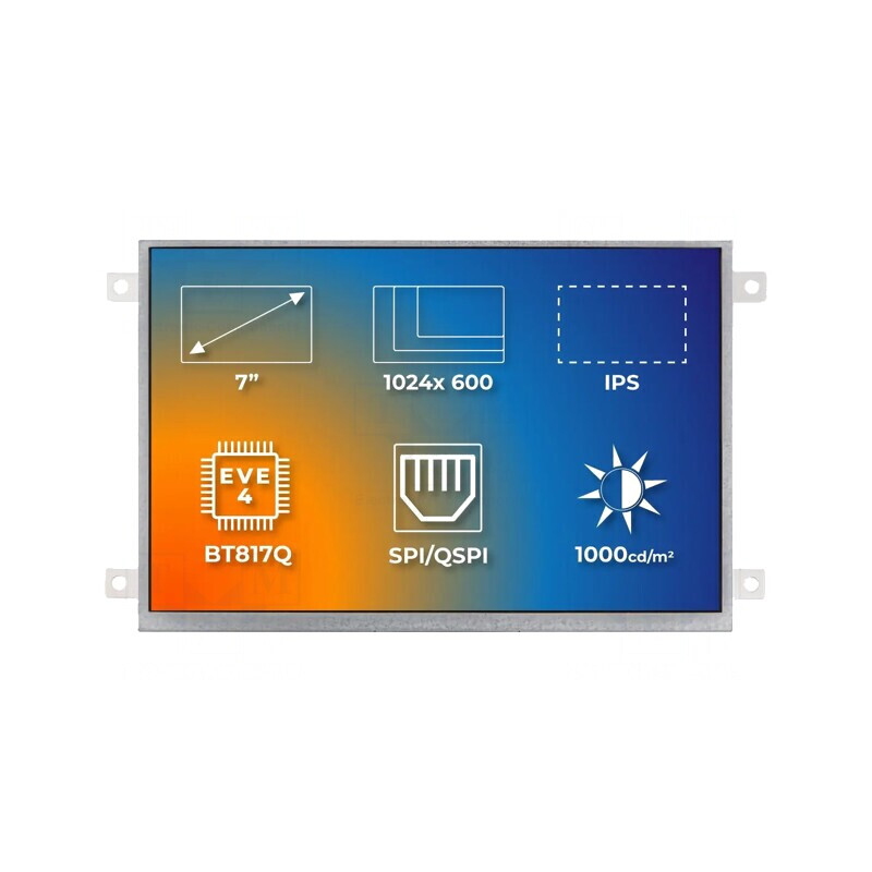 Afișaj TFT 7" 1024x600 Iluminare LED RGB | Electronic-mag.ro | Componente Electronice