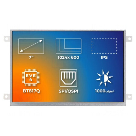 Afișaj TFT 7" 1024x600 Iluminare LED RGB | Electronic-mag.ro | Componente Electronice