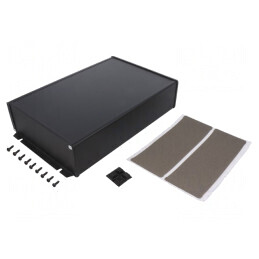 Carcasă Aluminiu Neagră IP65 191x280x68mm | Electronic-mag.ro | Componente Electronice