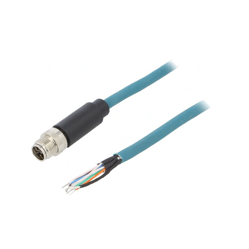 Mufă M12 8 PIN tată IP67 drept 5m | Electronic-mag.ro | Componente Electronice