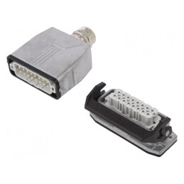 Conector HDC Tată Mamă 250V 16A 16 PIN Dispunere 16 PE | Electronic-mag.ro | Componente Electronice