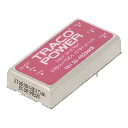 Convertor DC/DC 20W 18-75V la 15V/-15V | Electronic-mag.ro | Componente Electronice