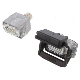Conector HDC Tată-Mamă 500V 16A 10 PIN 10 PE | Electronic-mag.ro | Componente Electronice