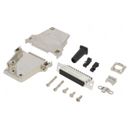 Conector D-Sub 25 Pin Mamă Unghi 45° cu Șurub pe Cablu | Electronic-mag.ro | Componente Electronice