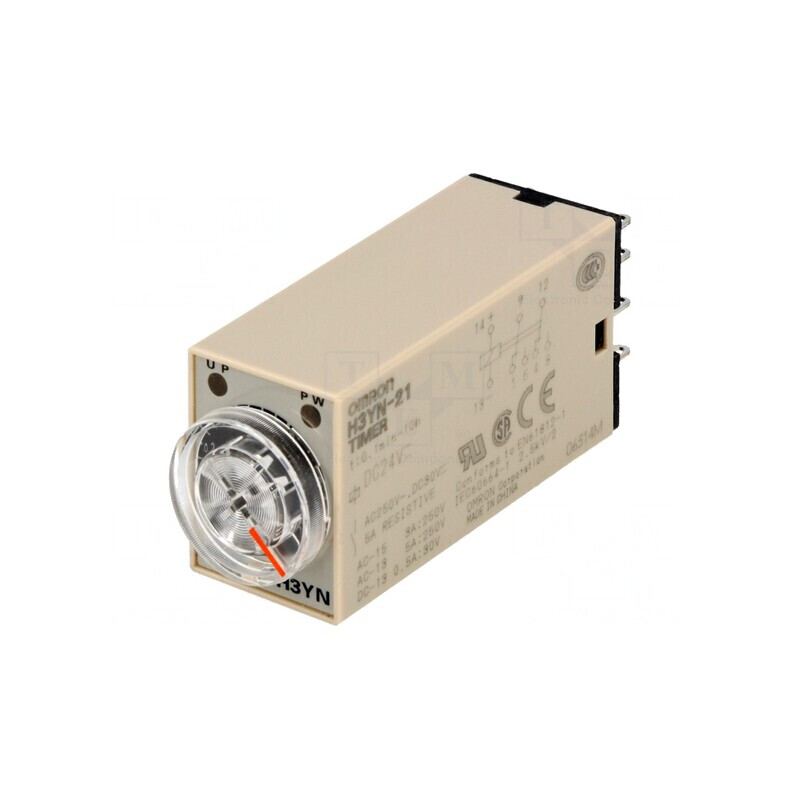 Timer DPDT 0.1min-10h 250VAC/5A 24VDC Socket -10÷50°C 8-Pin | Electronic-mag.ro | Componente Electronice