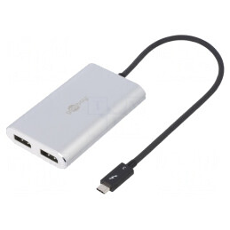 Adaptor USB 3.0 DisplayPort Dual 0.45m Negru/Alb | Electronic-mag.ro | Componente Electronice