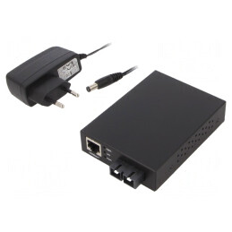 Convertor Media Giga Ethernet/Fibră Optică Multimod 12-48VDC