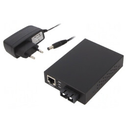 Convertor Media Giga Ethernet/Fibră Optică Multimod 12-48VDC | Electronic-mag.ro | Componente Electronice